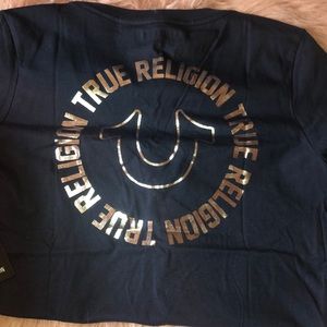 NWT- True Religion/ TR Stamp Slim V Neck T-Shirt / SZ:L